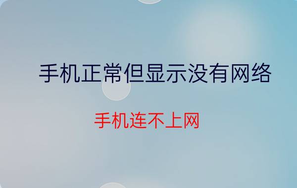 手机正常但显示没有网络 手机连不上网，没有IP地址？